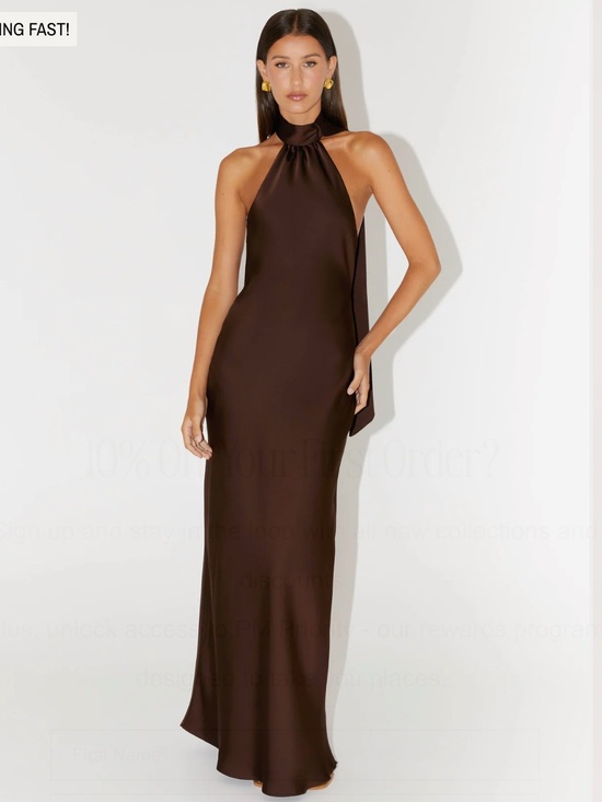 Peppermayo Dresses & Skirts - Peppermayo Halter Scarf Maxi Dress - Chocolate Brown